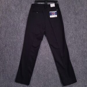 Izod Heritage Chino Pants Mens 30x32 Slim Fit‎ Flat Front SmoothTouch Black
